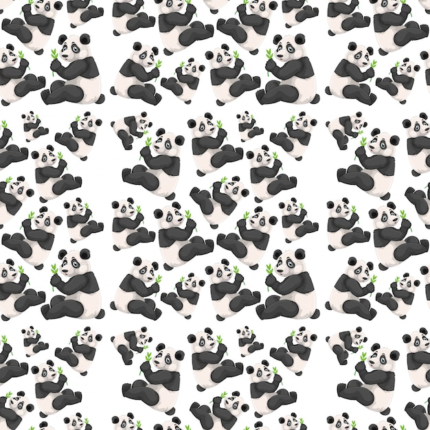 Seamless cute panda wallpaper