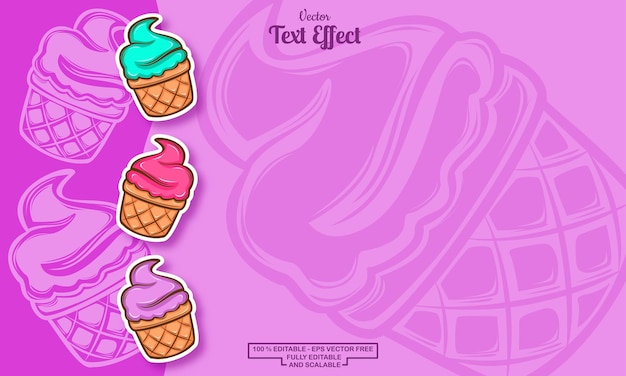 seamless cute purple ice cream hand drawn pattern background