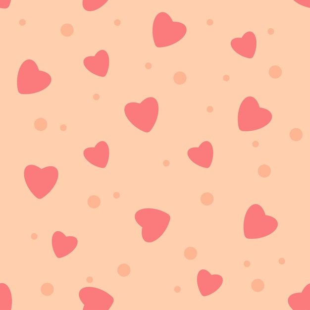 Seamless cute romantic pattern with hearts
