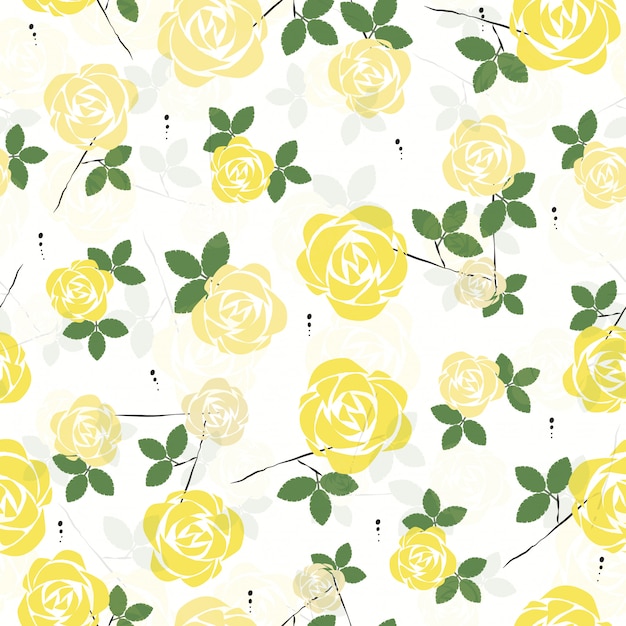 Seamless cute rose flower pattern background