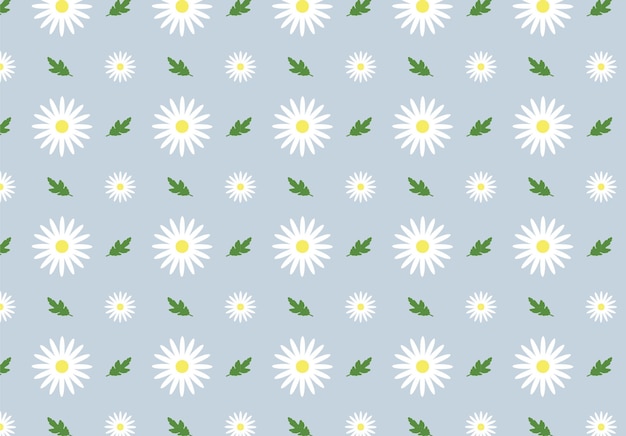 Vector seamless daisy flowers vector pattern