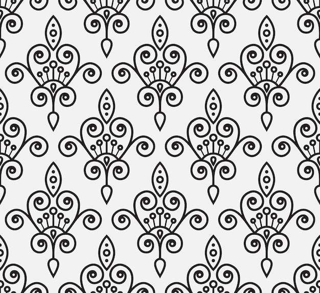 Seamless damask pattern vector