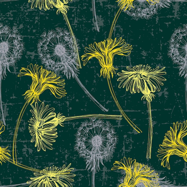 Seamless dandelion pattern