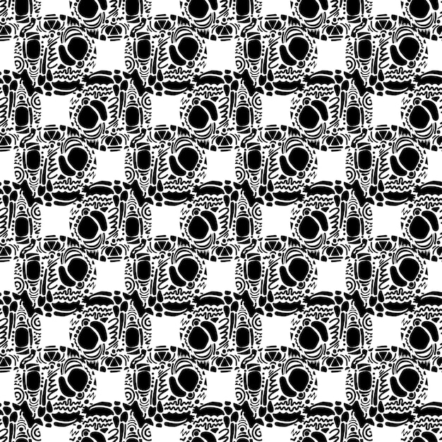 Seamless decorative black and white pattern for surface design