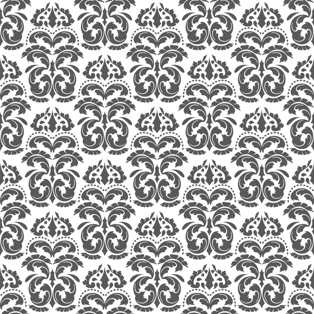 Vector seamless decorative damask pattern and texture