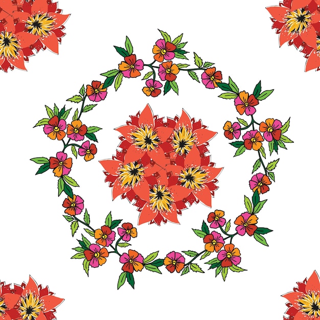 Seamless decorative floral pattern
