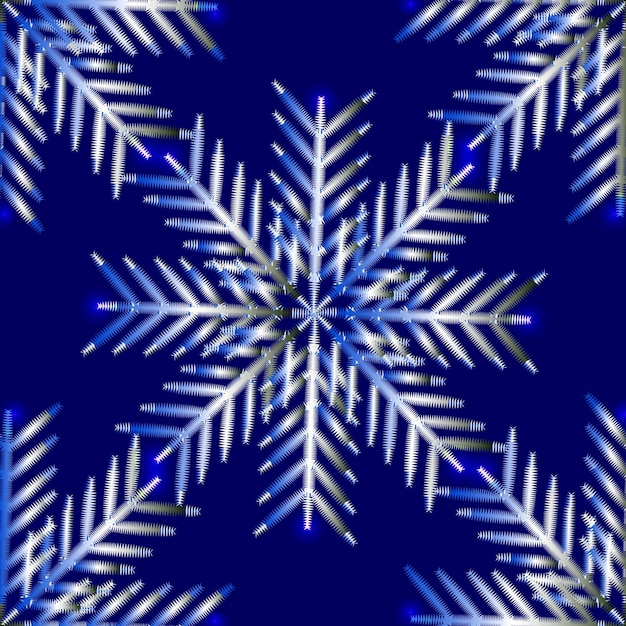 Seamless decorative pattern with elegant snowflakes.