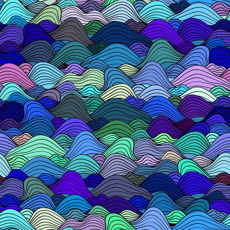 Vector seamless decorative wavy background
