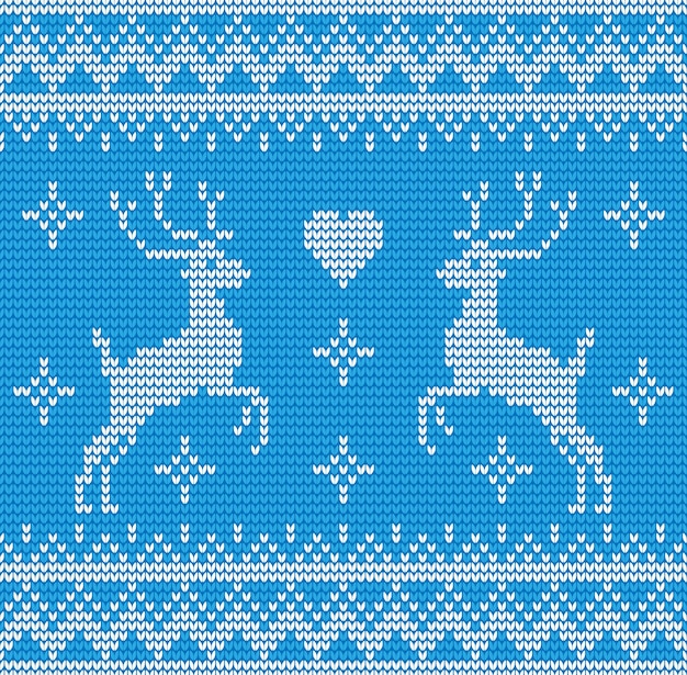 Seamless deer knitting background