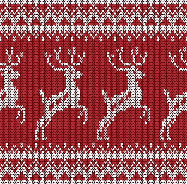 Seamless deer knitting pattern