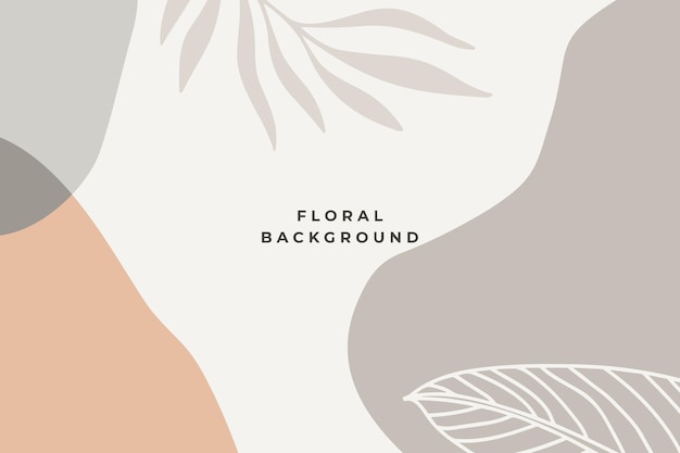 Seamless Design Background Boho Floral and Leaves Soft Color