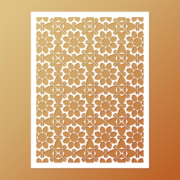 Vector seamless die cut decorative pattern template