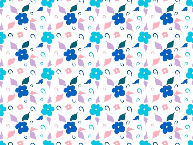 Seamless doodle pattern of small simple flowers