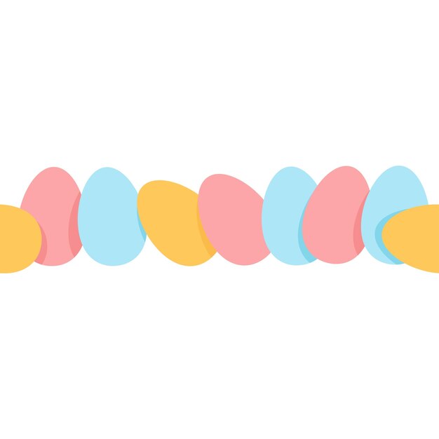 Seamless easter border made of colorful eggs