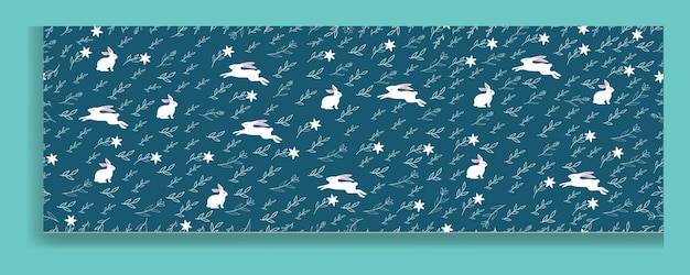 Seamless easter rabbit and eggs. Background with Easter bunnies and eggs.