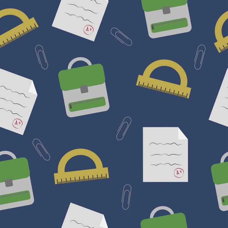 Vector seamless educational pattern with school elements. vector illustration for cards, posters, flyers.