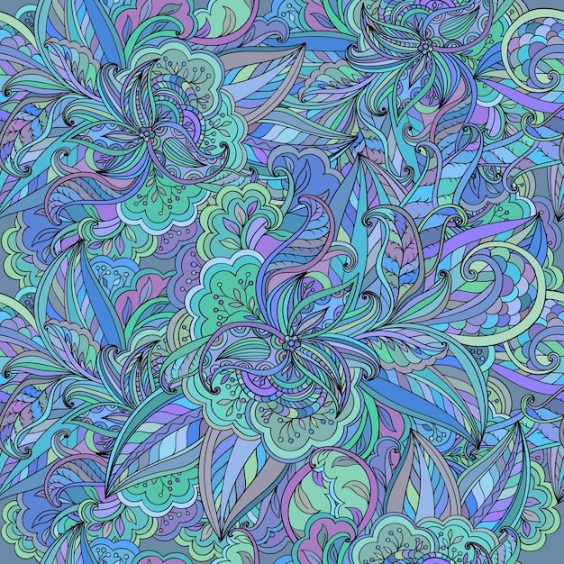 seamless elegant floral doodle pattern