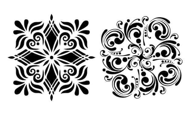 Motivo etnico senza cuciture con motivi floreali modello di stampa stilizzato mandala per tessuto e carta
