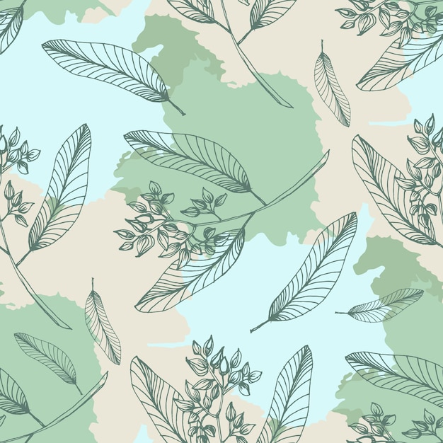 Seamless Eucalyptus leaves