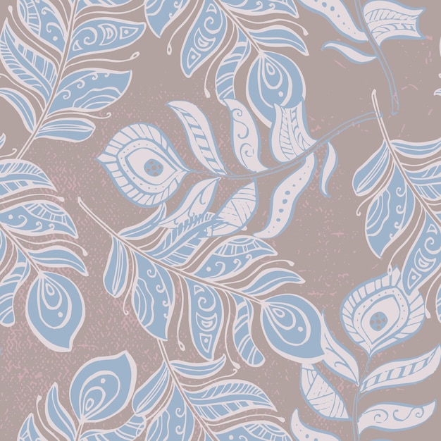 Seamless feathers pattern