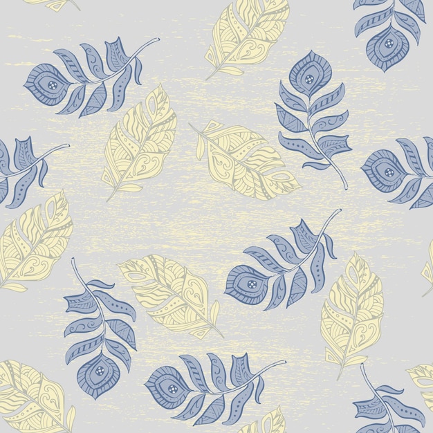 Seamless feathers pattern