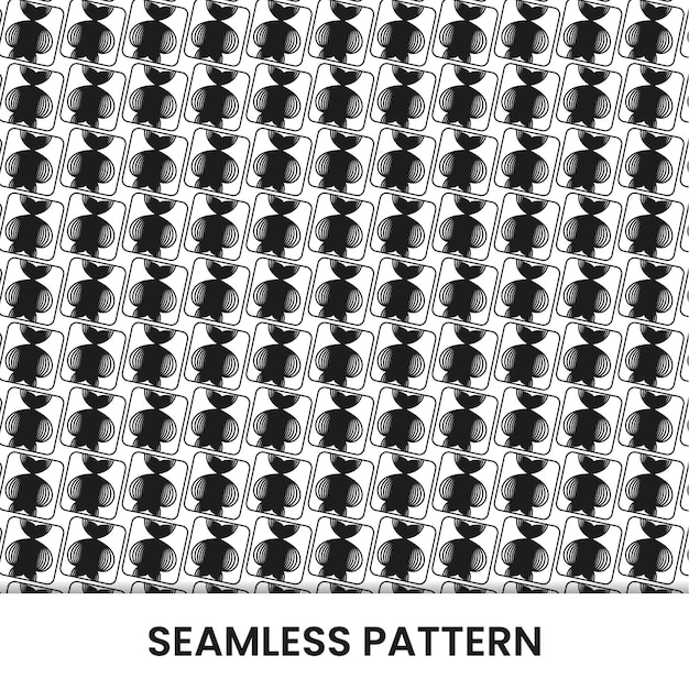 Seamless fish pattern background with line art
