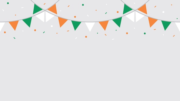 Seamless flag of Ireland triangle party bunting border Flat vector illustration