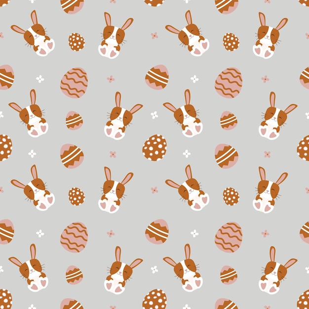 Seamless flat hand drawn easter pattern Vector illustration