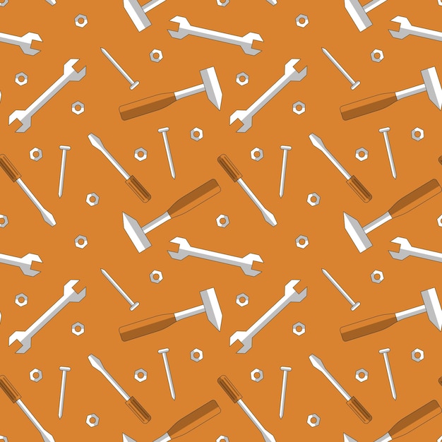 Vector seamless flat labour day pattern vector illustration