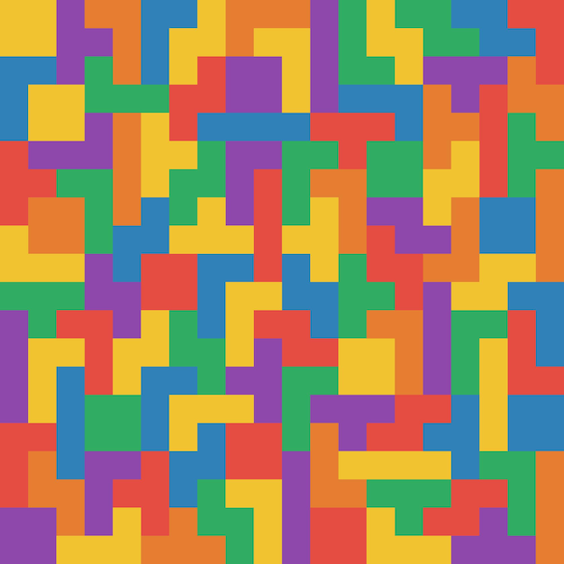 Vector seamless flat ui colors tetris pattern without lines vector illustration