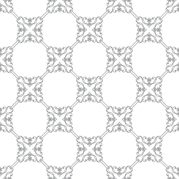 Vector seamless floral background in vintage style wallpaper with patterns of tiles ornament for design