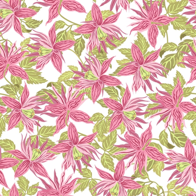 Seamless floral background with fabulous flowers. creative floral urban texture for fabric, packagin