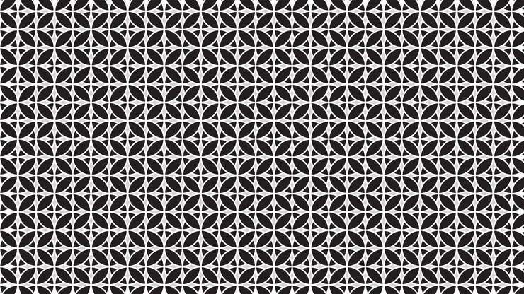 Vector seamless floral batik pattern with black and white color