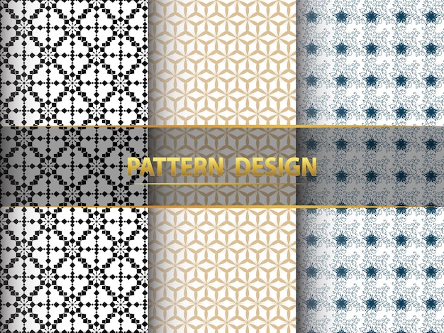 Vector seamless floral and geometric pattern background