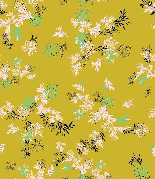 Seamless floral and leaf  pattern in vector.