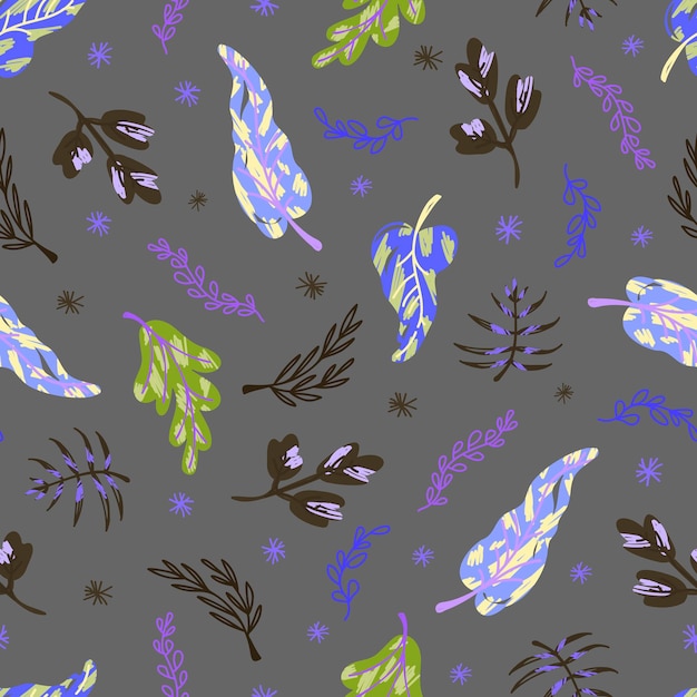 Seamless floral pattern in doodle style