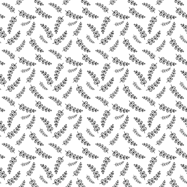 Seamless floral pattern element vector shape doodle plant abstract texture background illustration