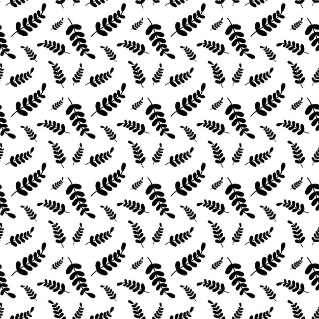 Seamless floral pattern element vector shape doodle plant abstract texture background illustration
