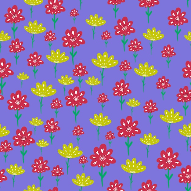 벡터 원활한 꽃 패턴 꽃 패턴 나뭇잎 패턴