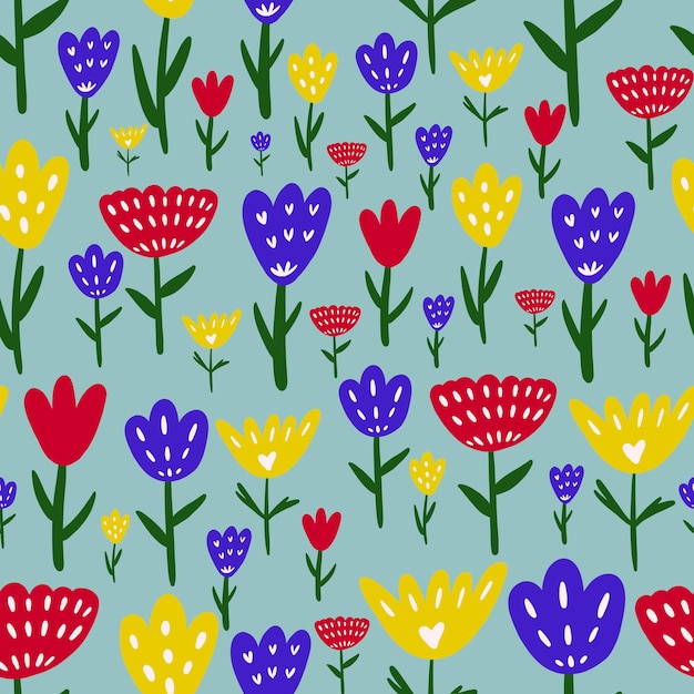 Seamless floral pattern flowers pattern leaves pattern