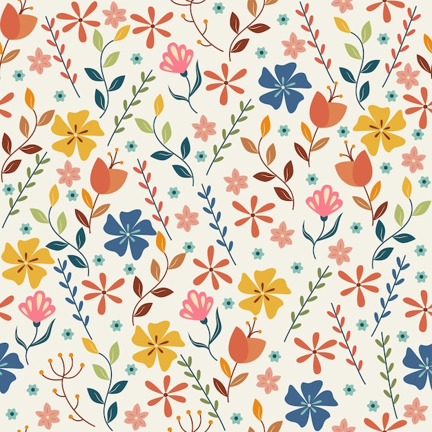 Seamless Floral Pattern on a Light Background