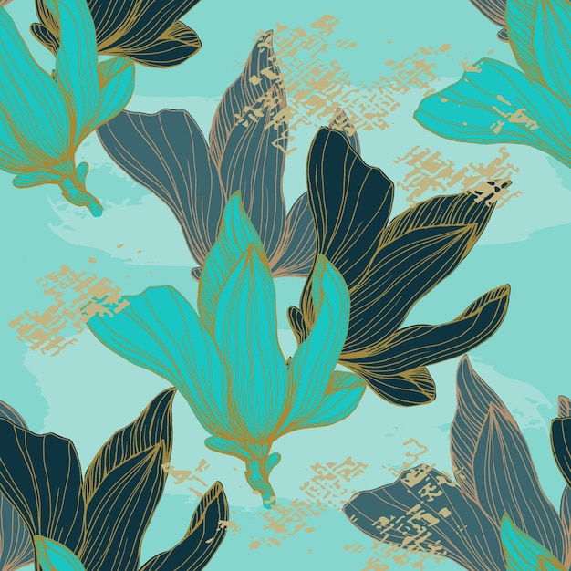 Seamless Floral Pattern Magnolia