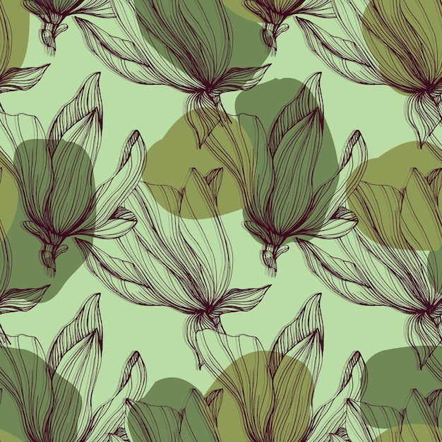 Seamless Floral Pattern Magnolia