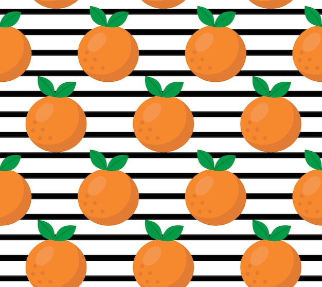 Seamless floral pattern. orange fruits background. flowers, leaves. vector eps 10