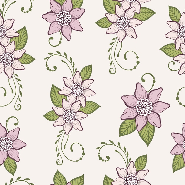 Seamless floral pattern Pastel colors