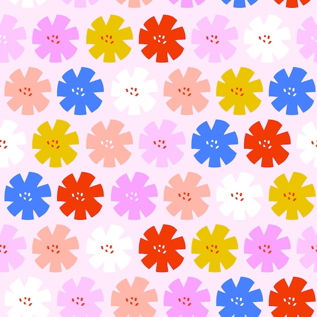 Бесшовный цветочный узор Повторите бесшовный дизайн с цветами и листьями в пастельных тонах