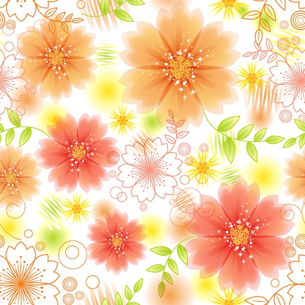 Seamless floral pattern Romantic background Spring abstract flowers