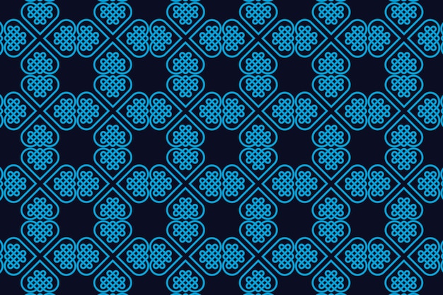 Seamless floral pattern on uniform background ornament darkcyan design fabric art