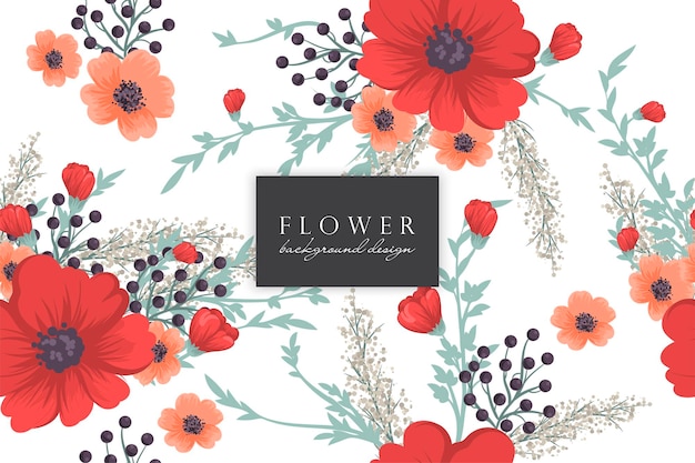 Seamless floral pattern in vector background