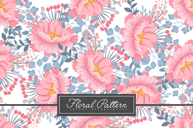 Vector seamless floral pattern in vector background